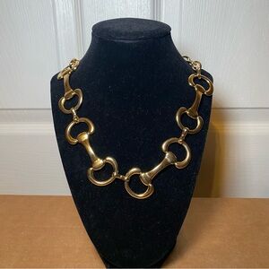 Vintage Horsebit Statement Necklace - Bold Gold-Tone Equestrian Style